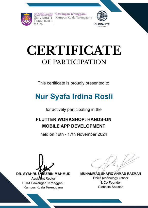 Flutter Certificate