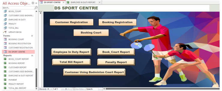 DS Sport Centre Database